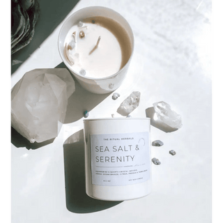 Sea Salt & Serenity Soy Wax Candle - Summer Scent - The Boho Depot