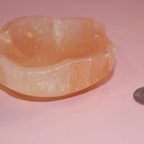 Peach Selenite Flower Bowls 10cm