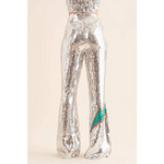 Sequin Flare Thunderbolt Print Pants