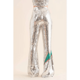 Sequin Flare Thunderbolt Print Pants