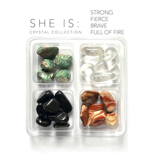 ’She Is: Strong Fierce Brave and Full of Fire’ Crystal Set