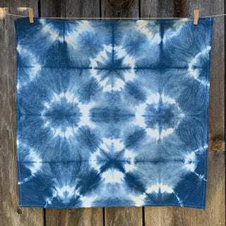 Shibori Tea Towel - Organic Cotton Indigo Dyed - Stars