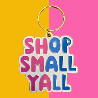 Shop Small Yall Gold Enamel Keychain