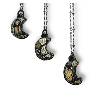 Snakeskin Agate Moon Necklace