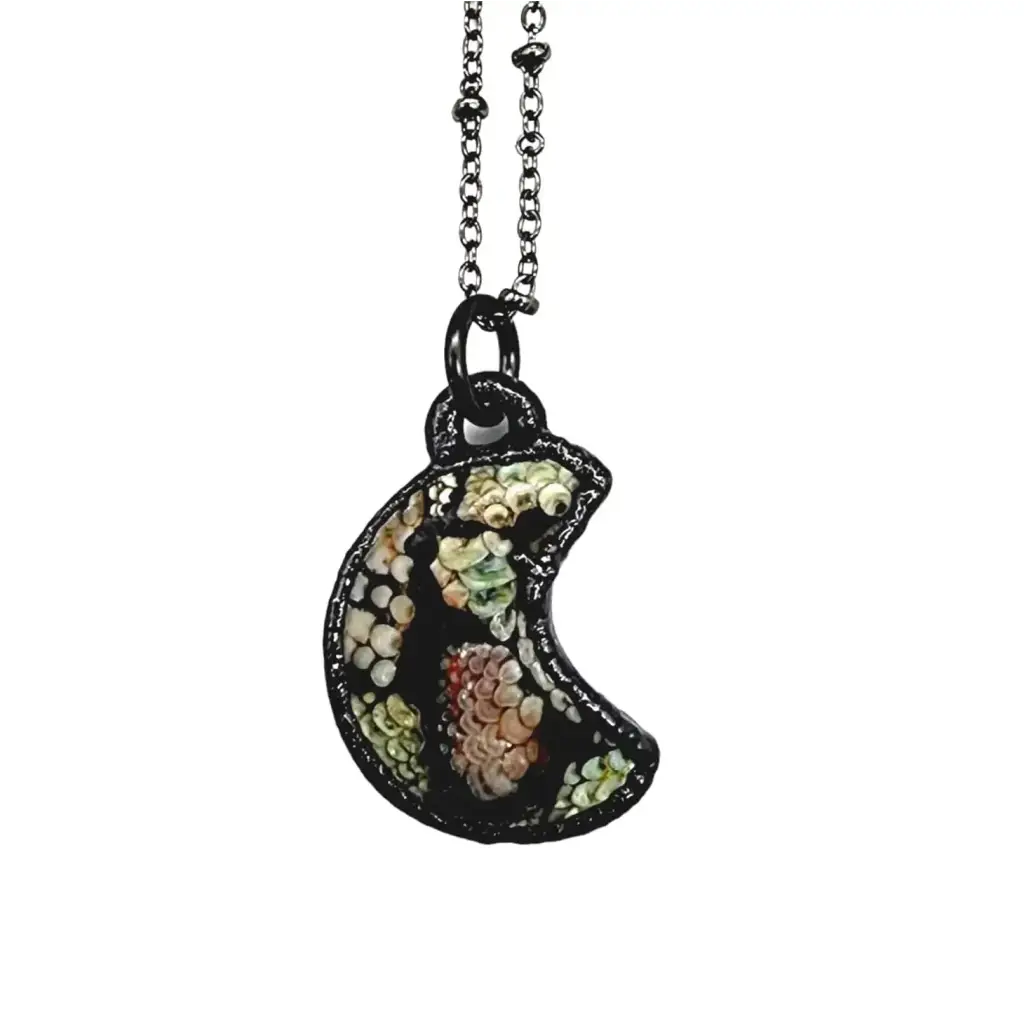 Snakeskin Agate Moon Necklace