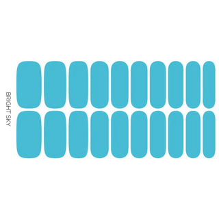 Solid Sky Blue Nail Polish Sticker Set