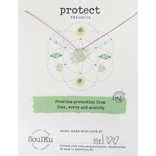 SoulKu - Prehnite Sacred Geometry Necklace to Protect