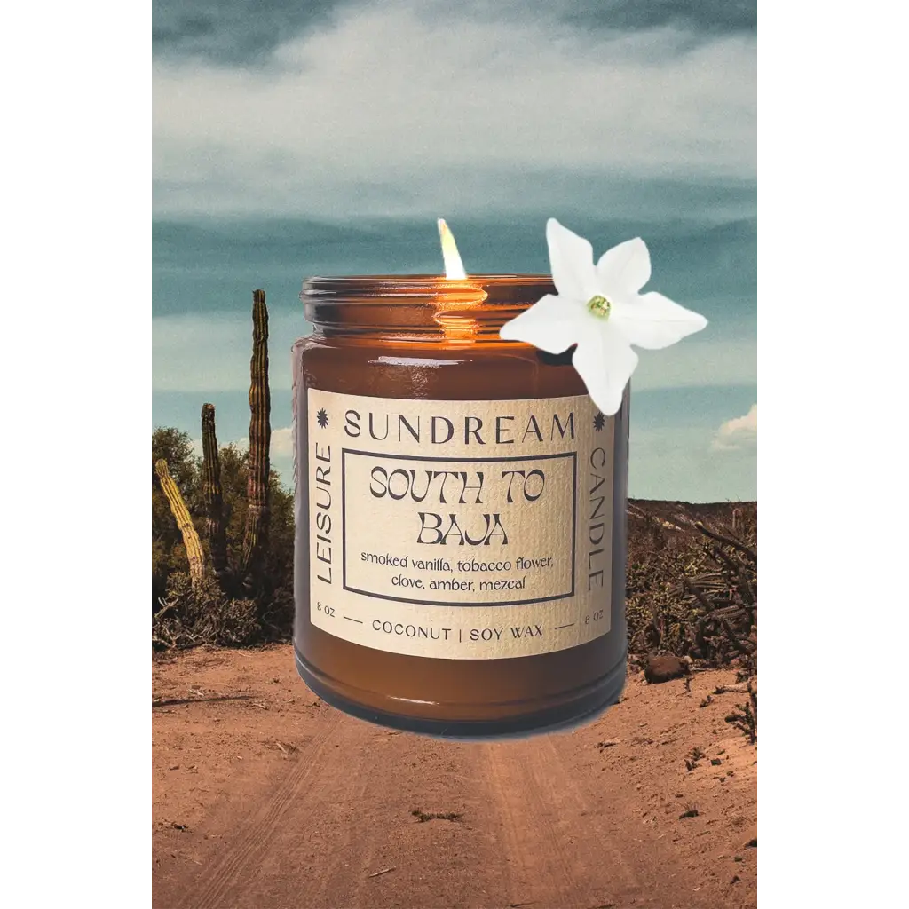 South To Baja - Candle 8oz Amber Glass Jar