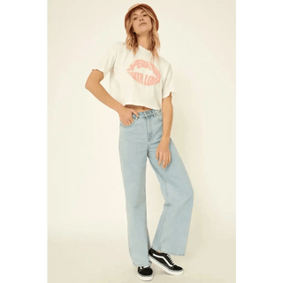 Speak Only with Love Vintage Cropped Graphic Tee