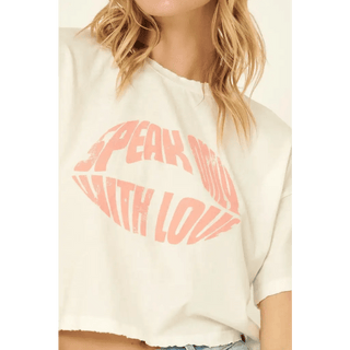 Speak Only with Love Vintage Cropped Graphic Tee