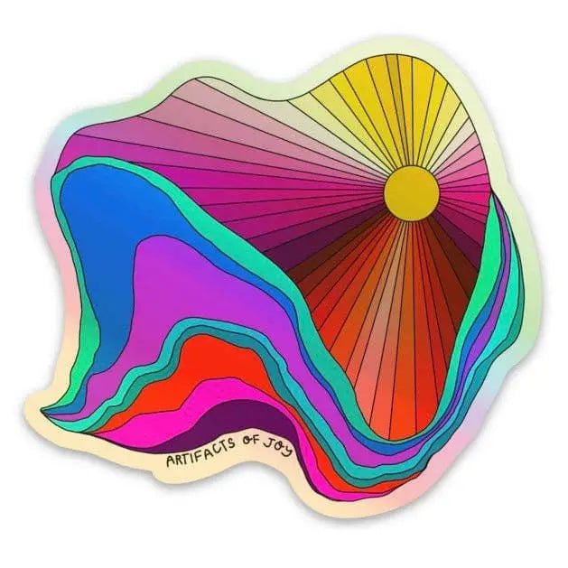 Sticker Abstract Rainbow Mountain Holographic - The Boho Depot