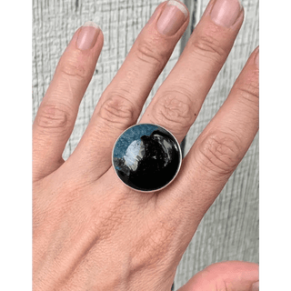 Stunning Edgy Inner Druzy Agate Ring - The Boho Depot
