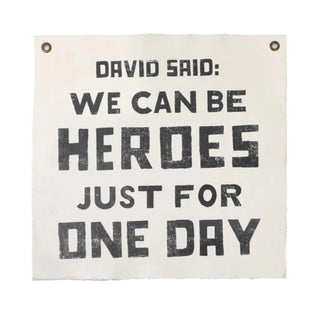 The David Bowie Iconic Quote Wall Hanging on a white background.