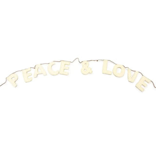 The Felt Peace & Love Garland on a white background.