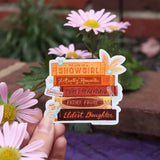 Life of a Show Girl Taylor Swift inspired bookish vinyl sticker with stacked book design.
