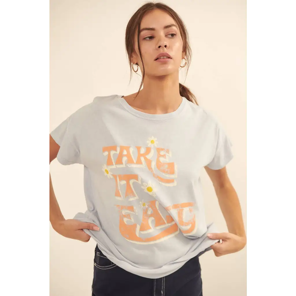 Take It Easy Vintage - Wash Graphic Tee - Small