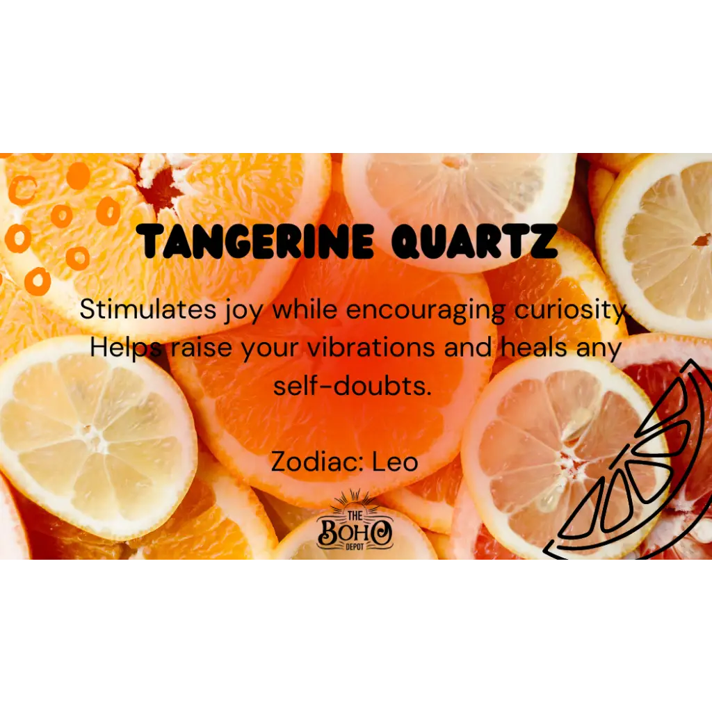 Tangerine Quartz Points Crystal Stone - Crystals