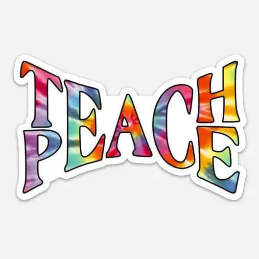 Teach Peace 5’ Tie Dye Bumper Sticker