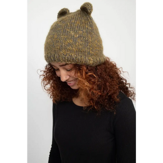 Teddy Bear Faux Mohair Hat: Sage