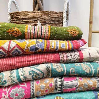 Vintage Recycle Kantha Sofa/Bed Blanket Throw