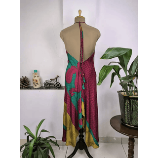 Boho Recycled Silk Magic Summer Maxi Dress Beach Cover Wear