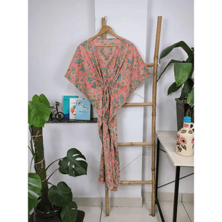 Boho Style Kaftan Dress Indian Handblock Printed