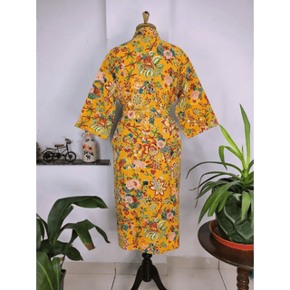 Reversible Kantha Pure Cotton Long Kimono Jacket for Women