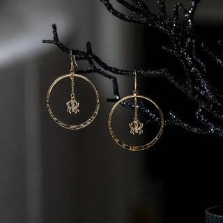 Gossamer Guardian Spider Hoop Earrings