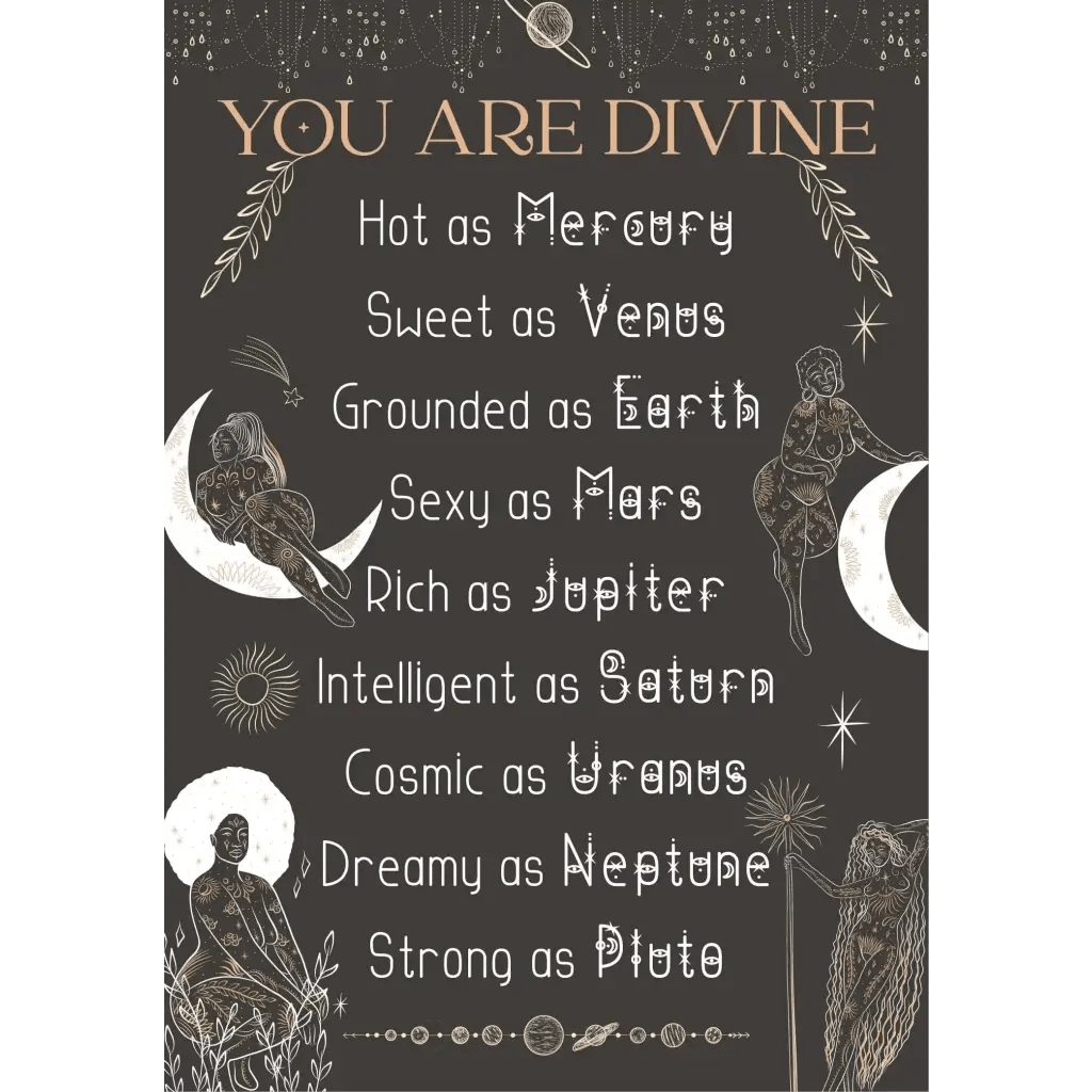 The Oracle’s Haven Celestial You Are Divine Poem Art Print - Posters ...