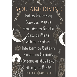 The Oracle’s Haven Celestial You are Divine Poem Art Print