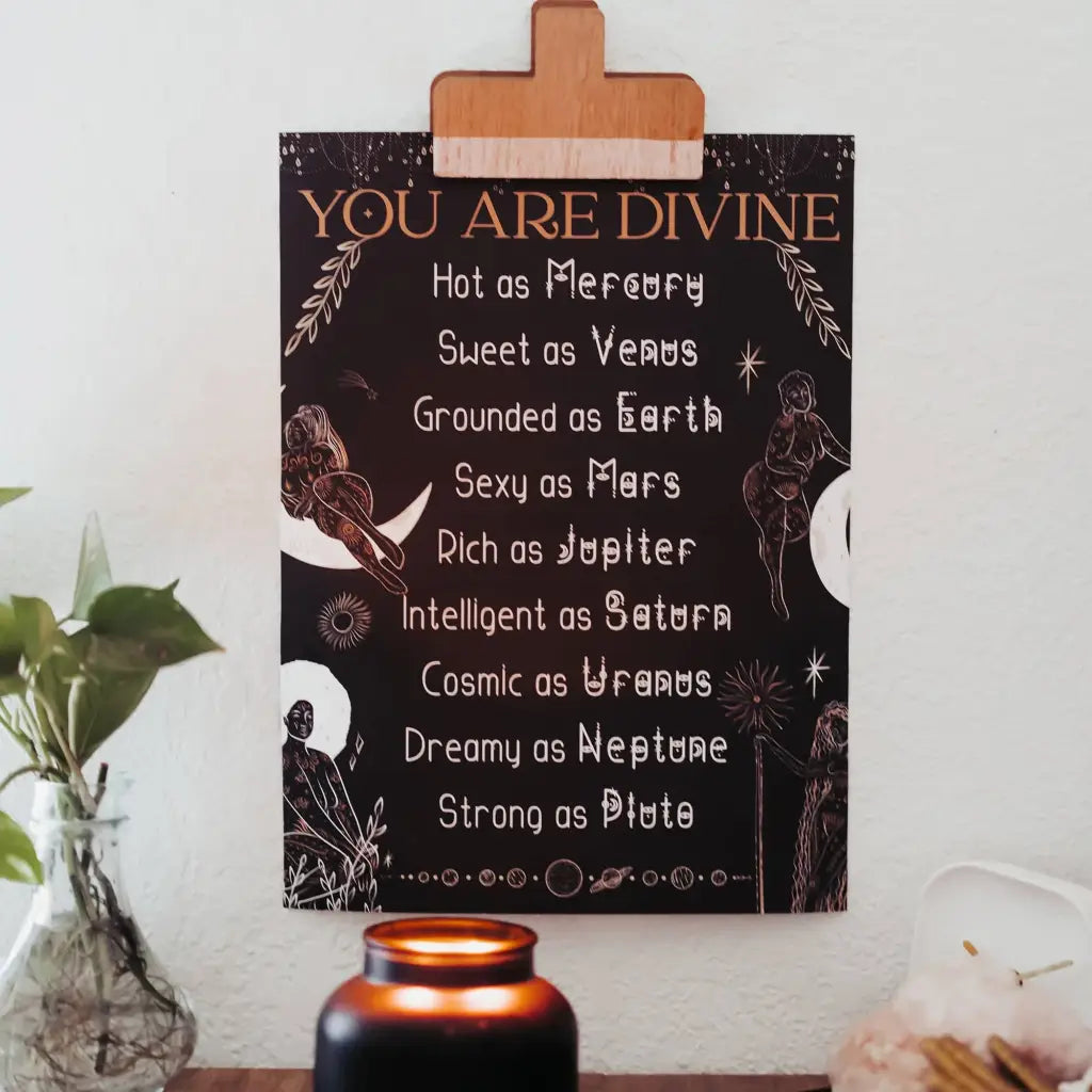 The Oracle’s Haven Celestial You are Divine Poem Art Print