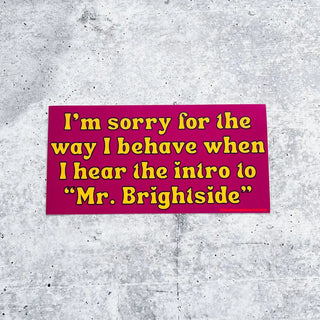 Sorry For The Way I Behave Mr. Brightside - Bumper Sticker