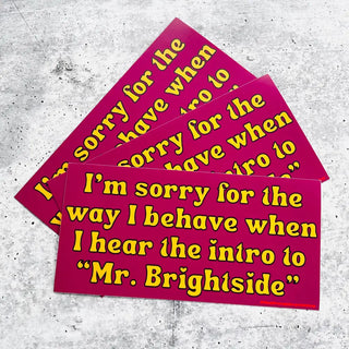 Sorry For The Way I Behave Mr. Brightside - Bumper Sticker