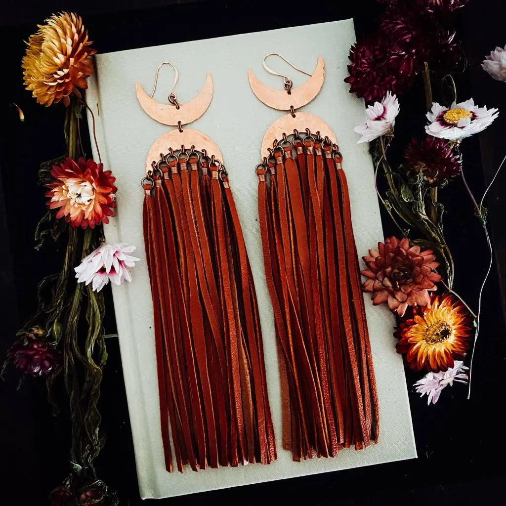The ‘Sweeping Sand’ Copper Moon Earrings