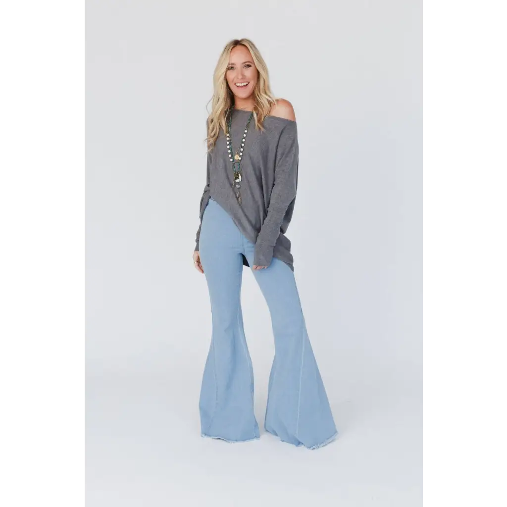 Bell Bottom Jeans - Light Denim