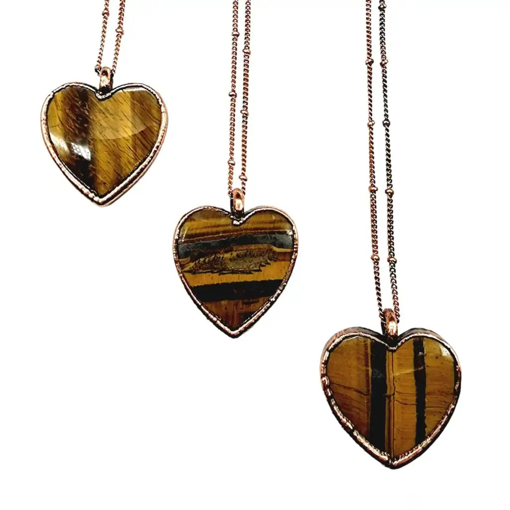 Tigers Eye Heart Necklace