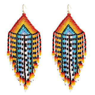 Tribal Beaded Earrings - earrings