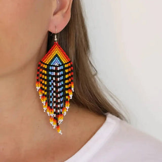 Tribal Beaded Earrings - earrings