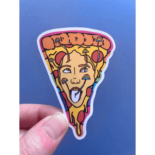 Trippy Mushroom Rainbow Pizza Hippie Sticker