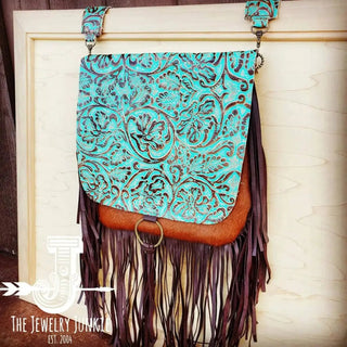 Turquoise Flap Crossbody Handbag