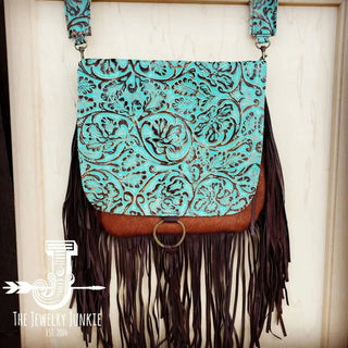 Turquoise Flap Crossbody Handbag