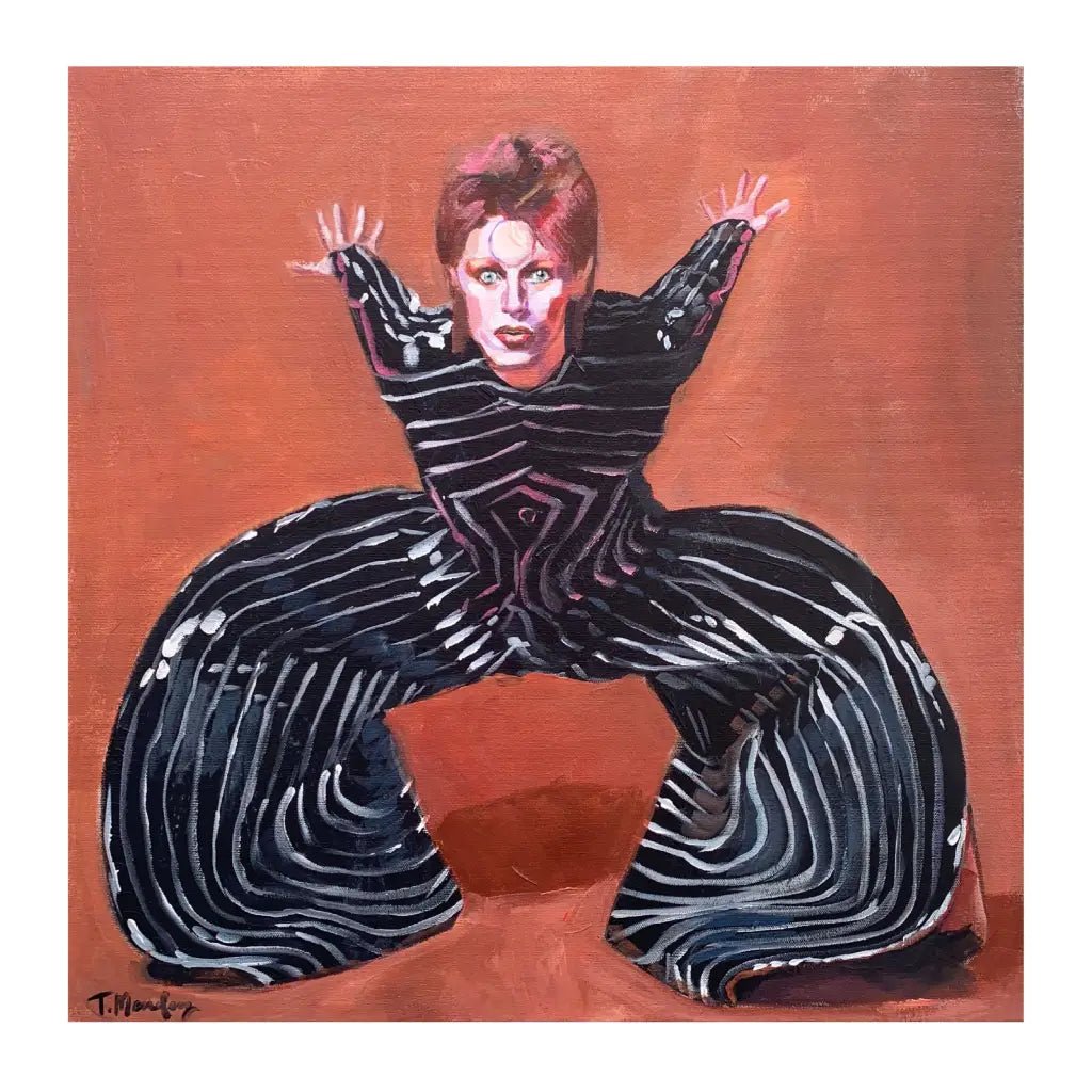 Orange David Bowie- 8x8 Print