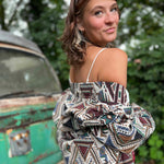 Long sleeve design of hippie style unisex boho trench coat