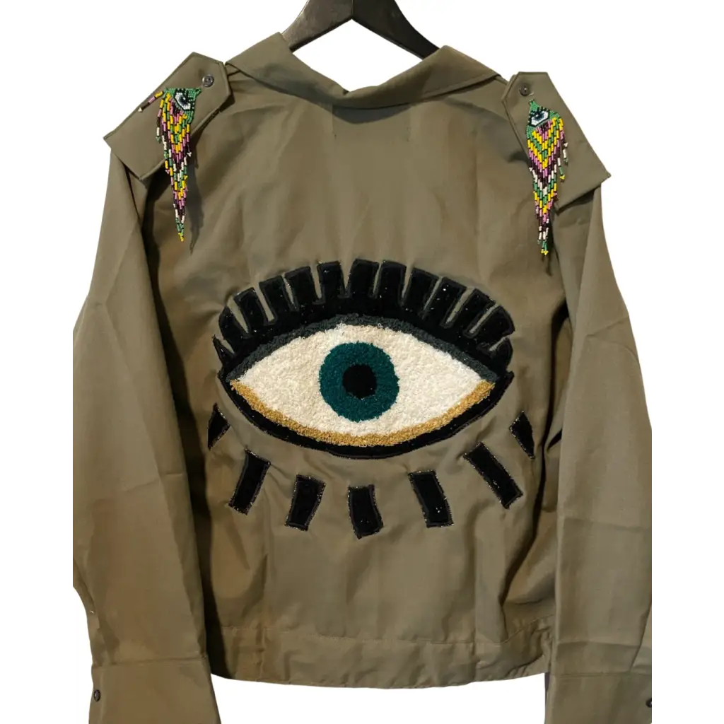Vintage European Military Utility Shacket w/ Evil Eye