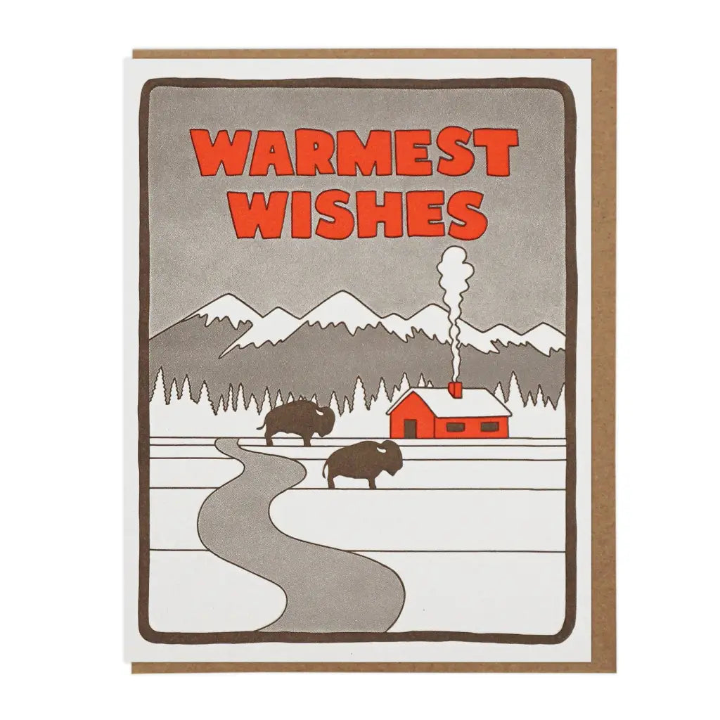 Warmest Wishes Bison Greeting Card