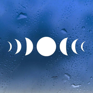 White Moon Phases Crescent Full Vinyl Decal Die Cut Sticker