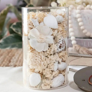 White Selenite & Sandalwood Potpourri Jar