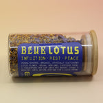 Blue Lotus Tea jar label showing brewing instructions and organic certification.