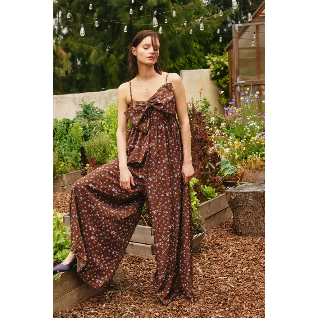 Wide Leg Bow Jumpsuit