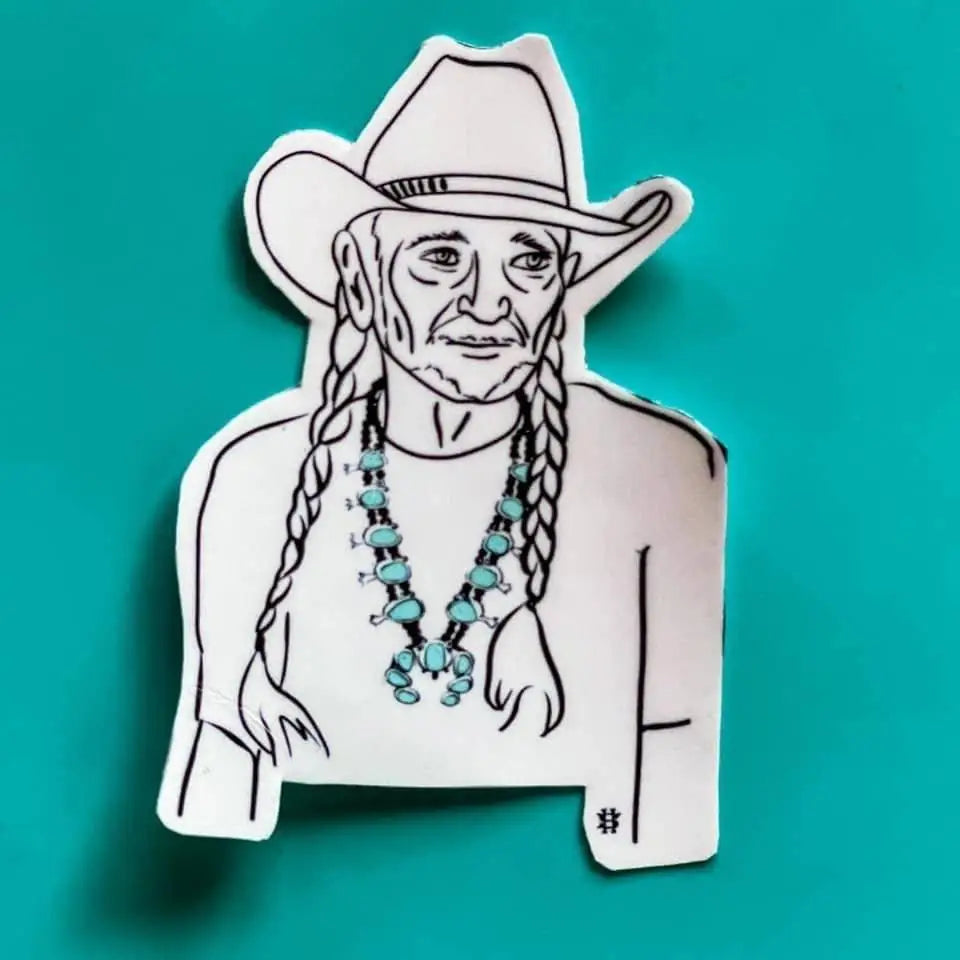 Willie Nelson Original Hippie Sticker